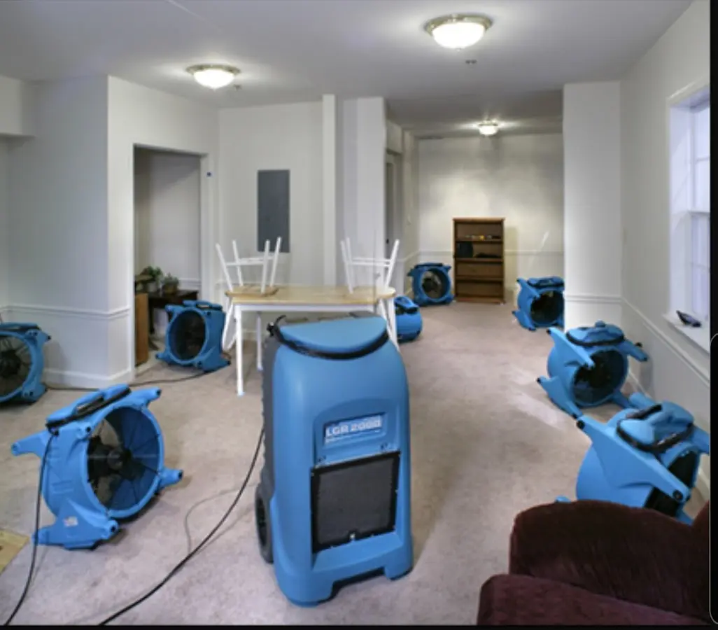 Air movers and dehumidifier setup for Water Extraction & Removal in Lake Wales