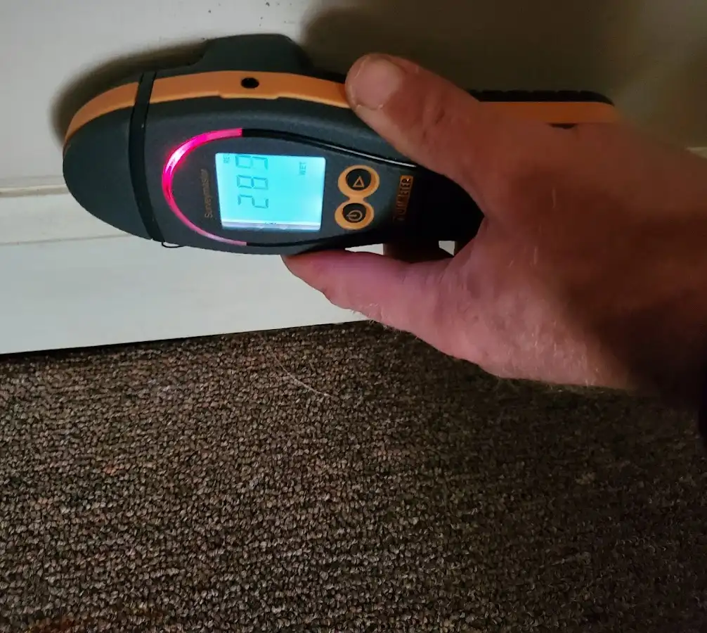 Moisture detection at baseboard during Burst Pipe Cleanup in Lake Wales